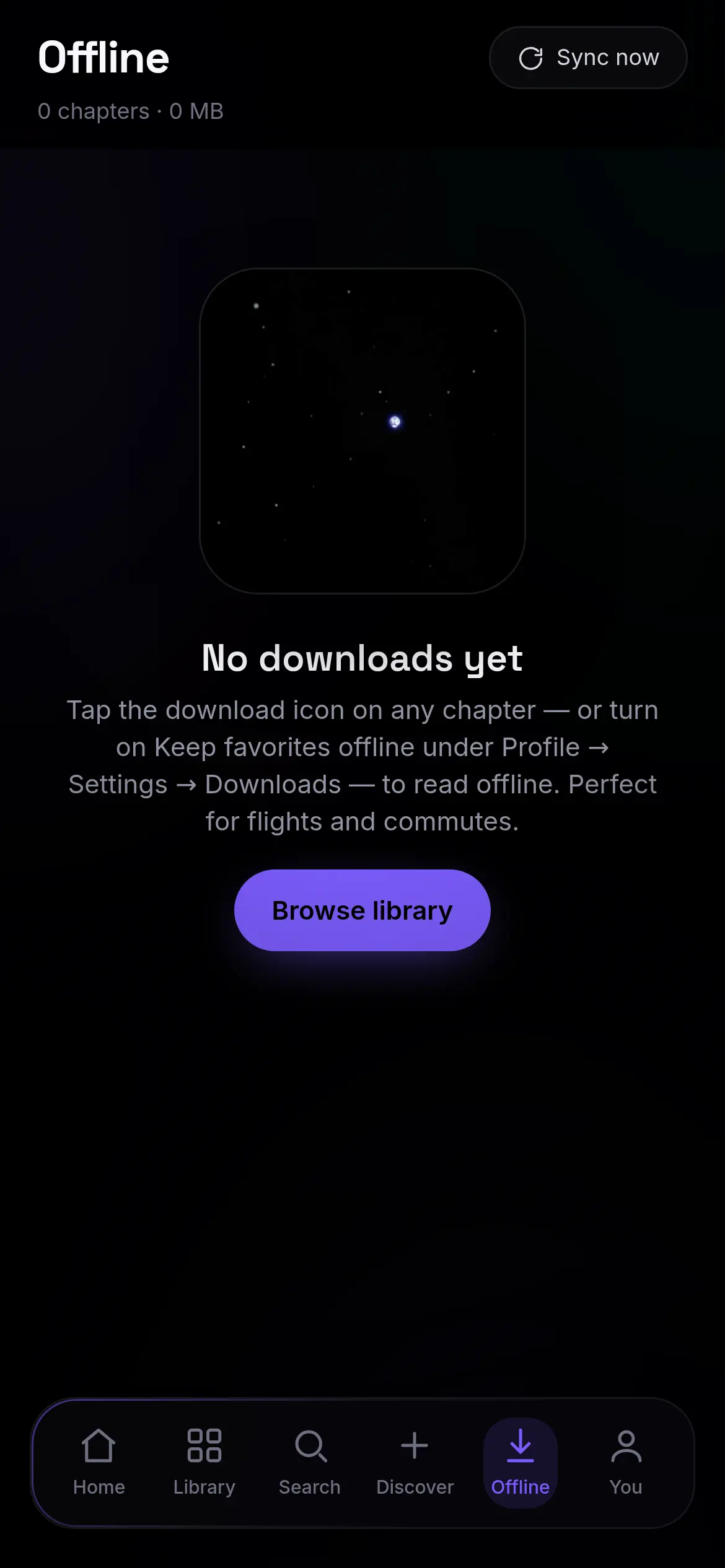 Chapters downloaded for offline reading
